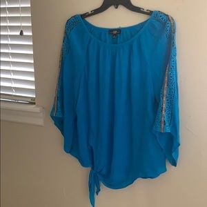 AGB Side Tie Turquoise Tunic 1X